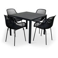 NOELA Garden furniture set VIKING M/GABY black 1 table + 4 armchairs - Garden Furniture