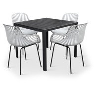 NOELA Garden furniture set VIKING M/GABY grey 1 table + 4 armchairs - Garden Furniture