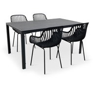 NOELA Garden furniture set VIKING L/GABY black 1 table + 4 armchairs - Garden Furniture
