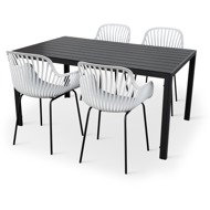 NOELA Garden furniture set VIKING L/GABY grey 1 table + 4 armchairs - Garden Furniture