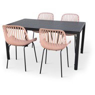 NOELA Garden furniture set VIKING L/GABY old pink 1 table + 4 chairs - Garden Furniture