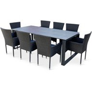 NOELA Rattan garden furniture set STRONG/BALI 1 table + 8 chairs - Garden Furniture