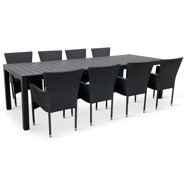 NOELA Rattan garden furniture set GRANDE PASTO XXL/BALI 1 table + 8 chairs - Garden Furniture