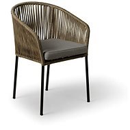 TEXIM Stolička záhradná, sivo-hnedá TRAPANI 2 ks v balení - Záhradná stolička