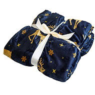 TEXTILOMANIA Christmas micro plush blanket GOLDEN DEER, 150 × 200 cm - Blanket