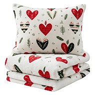 Textilomanie Microplush bedding Winter hearts multicoloured 200×220cm - Bed Linen