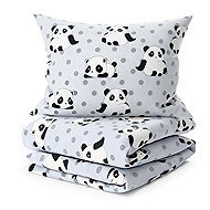TEXTILOMANIA Microfiber sheets Panda, grey - Bed Linen