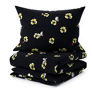 TEXTILOMANIA Microfiber bed linen Four Leaf Clover, black - Bed Linen