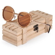 TEXTILOMANIA Sunglasses wooden retro light - Sunglasses