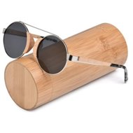 TEXTILOMANIA Sunglasses wooden retro dark - Sunglasses