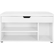 TEXTILOMANIE Lehaza Shoe rack with bench white - Shoe Rack