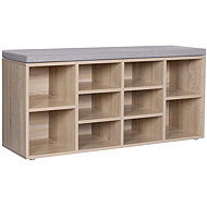 TEXTILOMANIA Weso Sonoma Shoe rack with bench with grey seat 104 × 30 cm - Shoe Rack