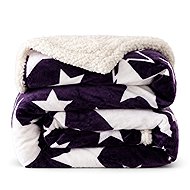 Textilomanie Christmas microplush sheepskin-style blanket STARS purple 160 × 200 cm - Blanket