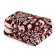 Textilomanie FOREST ANIMALS microplush blanket, burgundy, 200 × 220cm - Blanket