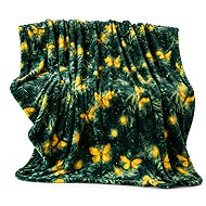 Textilomanie Microplush blanket YELLOW BUTTERFLY dark green 160 × 200 cm - Blanket