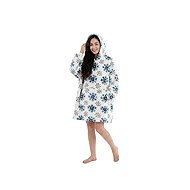 Textilomanie fleece hoodie blanket with sleeves ICY FLAKES white - Wearable Blanket