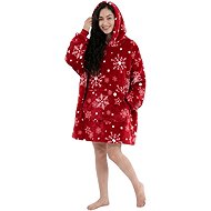 Textilomanie SNOWFALL red hoodie blanket with sleeves and a hood - Wearable Blanket