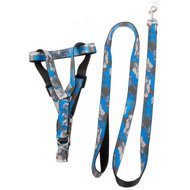 TEXTILOMANIE Elmo Harness with leash for dog/cat grey-blue - Harness