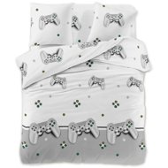 TEXTILOMANIE Microfiber bed linen GAMER white - grey 70 × 80 cm / 140 × 200 cm - Bed Linen