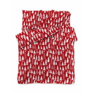 TEXTILOMANIA Microfiber bed linen CHRISTMAS TREES red 70 × 90 cm / 140 × 220 cm - Bed Linen