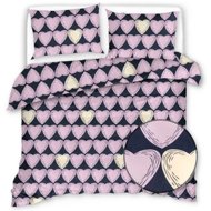 TEXTILOMANIE VIOLET HEARTS light purple microfiber bed linen 2 pcs 70 × 80 cm / 160 × 200 cm - Bed Linen