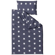TEXTILOMANIA Cotton bed linen LINE STAR dark blue - Bed Linen