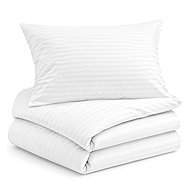 TEXTILOMANIE Atlas Grádl hotel bed linen – white, 2 cm stripes, combed cotton, 140 × 200 cm - Bed Linen