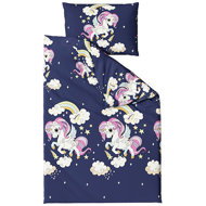 TEXTILOMANIE Cotton bed linen UNICORN blue 2 pcs 70 × 90 cm / 200 × 220 cm - Bed Linen
