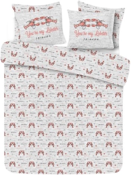 TEXTILOMANIE Cotton bed linen FRIENDS MY LOBSTER grey 2 pcs 60 × 70 cm / 200 × 200 cm - Bed Linen
