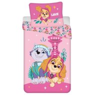 TEXTILOMANIA Children's microfiber bed linen PAW PATROL Skye & Everest pink 140 × 200 cm - Bed Linen