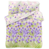 TEXTILOMANIE 3D bed linen PURPLE FLOWERS green 70 × 80 cm / 140 × 200 cm - Bed Linen