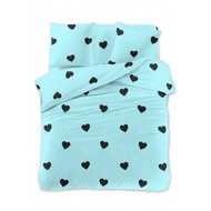 TEXTILOMANIA CORAZON Blue Microfibre Bedding 70 × 90cm / 140 × 220cm - Bed Linen