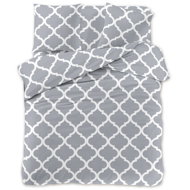 TEXTILOMANIE Microfiber bed linen MALAGA light grey 2 pcs 70 × 80 cm / 200 × 220 cm - Bed Linen