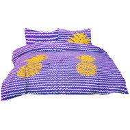 TEXTILOMANIE Microfiber bed linen PINEAPPLE purple 2 pcs 80 × 80 cm / 200 × 220 cm - Bed Linen