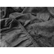 TEXTILOMANIE Terry sheet dark grey 90 × 200 cm - Bedsheet