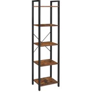TEXTILOMANIE Taylor Shelf with black construction, 5 shelves, brown - Shelving Unit
