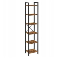 TEXTILOMANIE Taylor Shelf with black construction, 6 shelves, brown - Shelving Unit