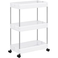 TEXTILOMANIE Mobix Multifunctional shelf on wheels with 3 baskets, white - Shelving Unit