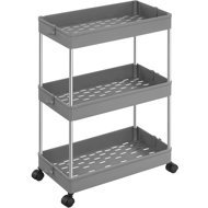 TEXTILOMANIE Mobix Multifunctional shelf on wheels with 3 baskets, grey - Shelving Unit