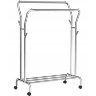 TEXTILOMANIE Double row Hasar mobile clothes rack silver - Clothes Hanger