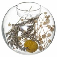 TEXTILOMANIA Glass candle holder with dried flowers Scenta - Candlestick