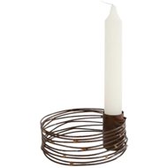 TEXTILOMANIA Metal candle holder with copper look Mirella, size. S - Candlestick