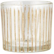 TEXTILOMANIA Glass candle holder with brass decoration Adorned - Candlestick