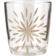 TEXTILOMANIA Glass candle holder with brass decoration Brass - Candlestick