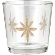 TEXTILOMANIA Glass candle holder with brass decoration Sconce - Candlestick