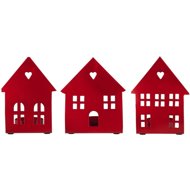 TEXTILOMANIA Tea light candle holder Tealight House Facade, red - Candlestick