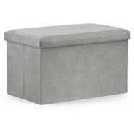 TEXTILOMANIA Folding stool FURELA VELVET XL 60 × 38 × 38 cm, grey - Ottoman