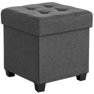 TEXTILOMANIE Folding stool with storage OSCAR 38 × 38 cm, grey - Ottoman