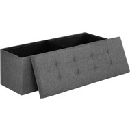 TEXTILOMANIE Ottoman with storage OTTOMAN 110 × 38 cm, dark grey - Ottoman
