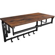 TEXTILOMANIE Taylor Shelf with hangers 66 × 30 × 27 cm brown - Coat Hanger